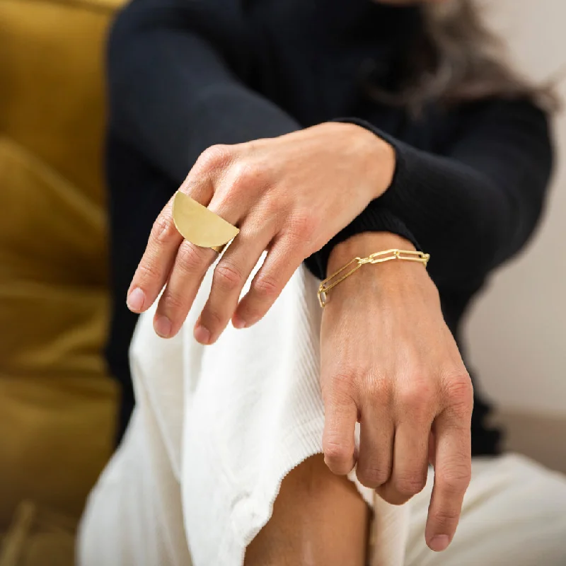 SALE - Balance Half Circle Ring - Brass