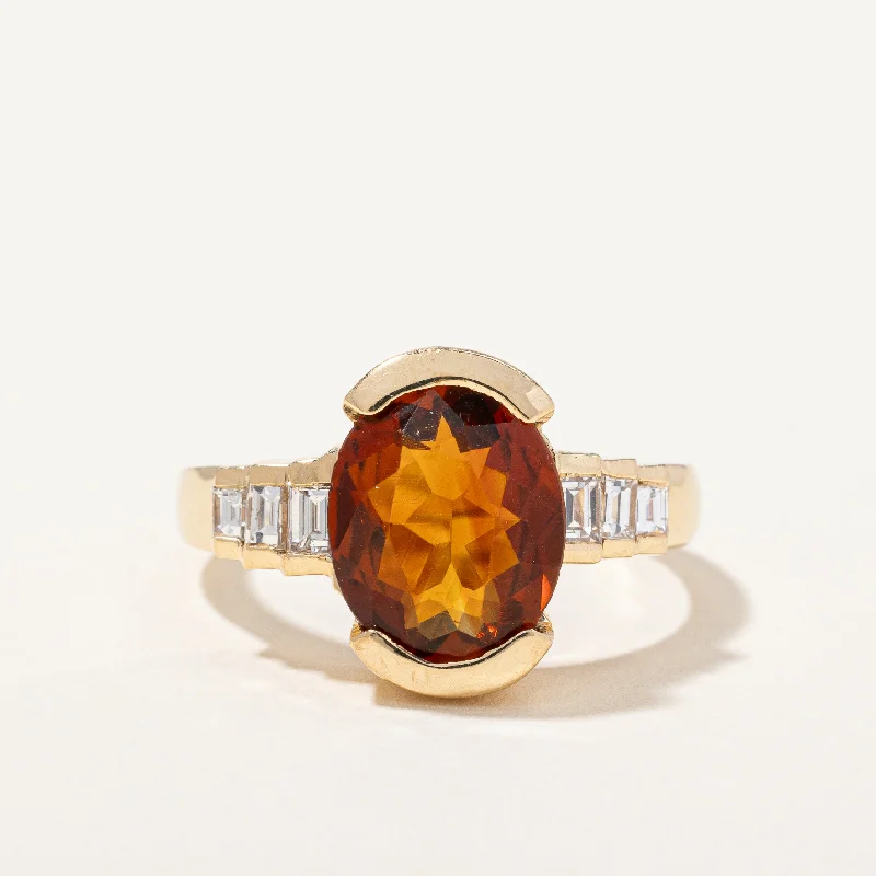 Citrine & Diamond Cocktail Ring | 2.60ct, 0.40ctw | SZ 9.75 |