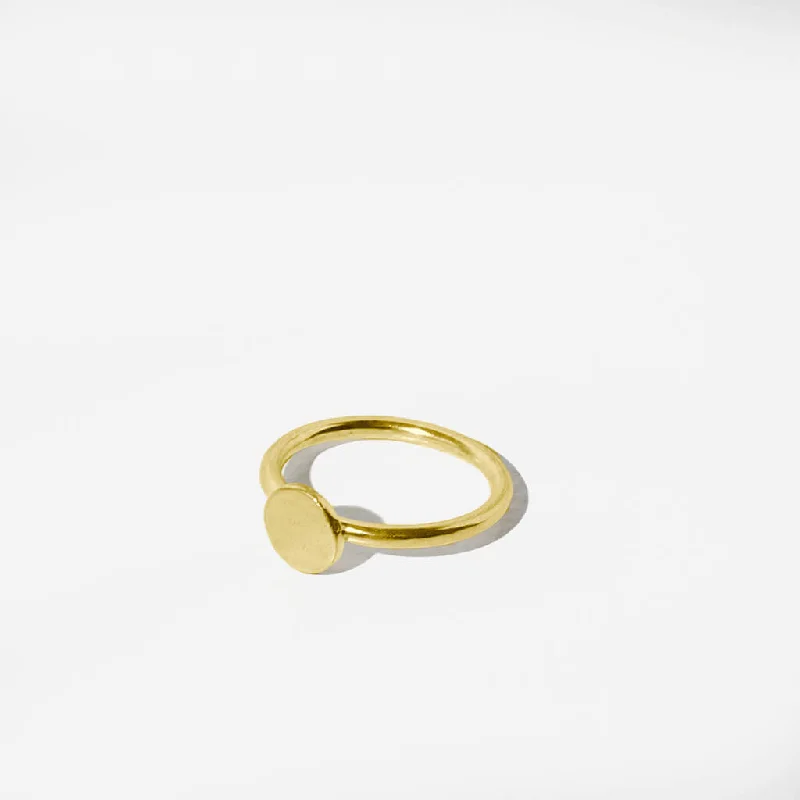 Minimal Dot Ring - Brass