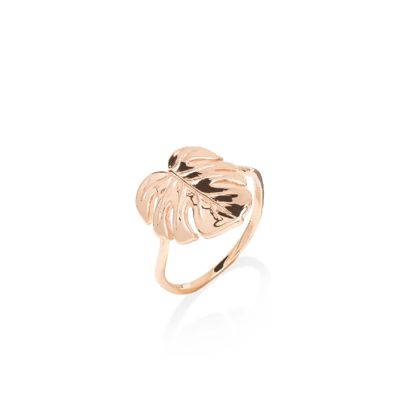 Monstera Ring in Rose Gold -  15mm