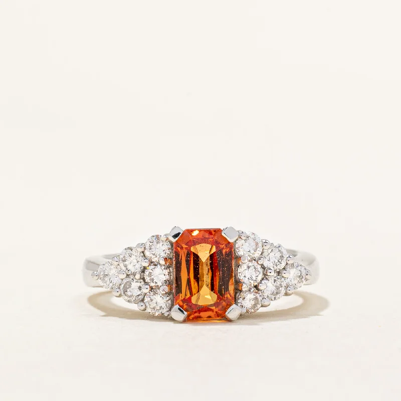 Orange Sapphire & Diamond Cocktail Ring | 1.96ct, 0.60ctw | SZ 6.25 |