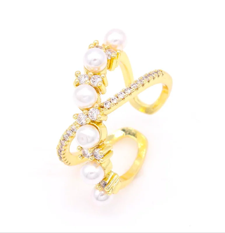 Pearl X Infinity 18K Adjustable Ring