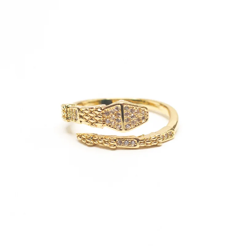 Snake Wrap  Pavé 18K Adjustable Ring