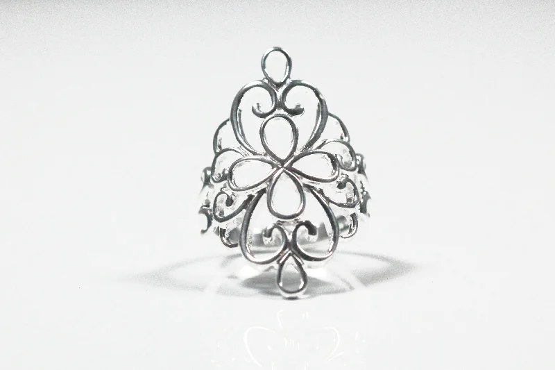 Sterling Silver Ornate Filigree Ring