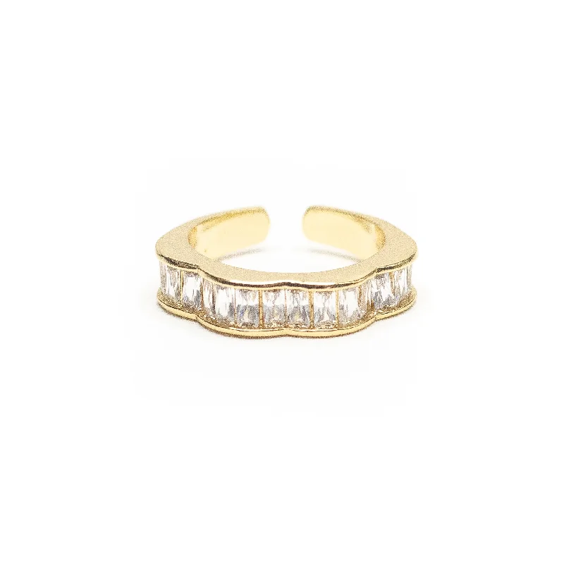 Wavy Baguette 18K Adjustable Ring