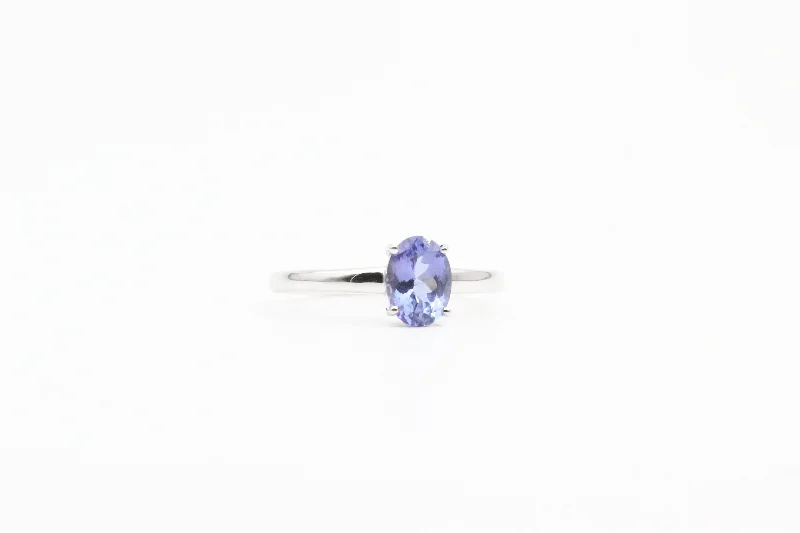 White Gold Tanzanite Solitaire Ring