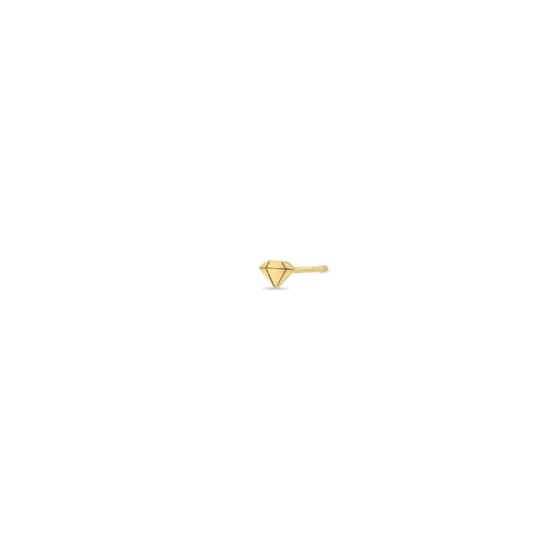 14k Itty Bitty Faceted Diamond Stud