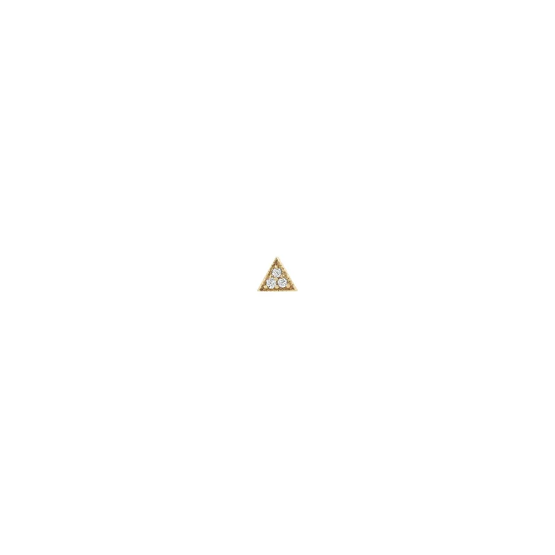 14k Itty Bitty Pavé Diamond Triangle Stud