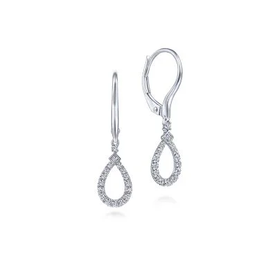 14K White Gold 0.22ctw Diamond Drop Earrings