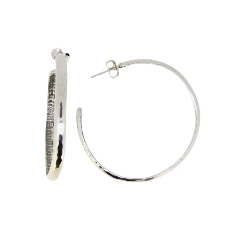 Big Hammered Hoop Earrings E10709