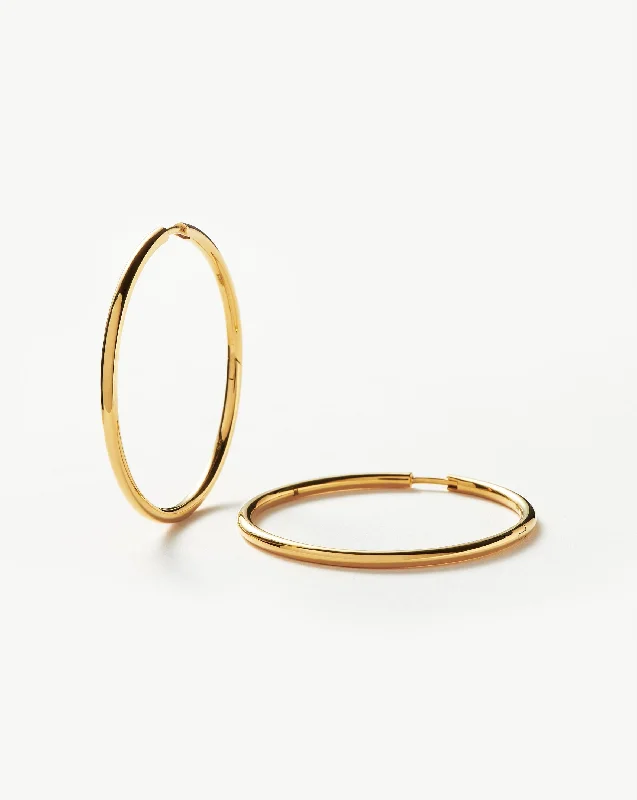 Classic Large Hoop Earrings | 18ct Gold Vermeil