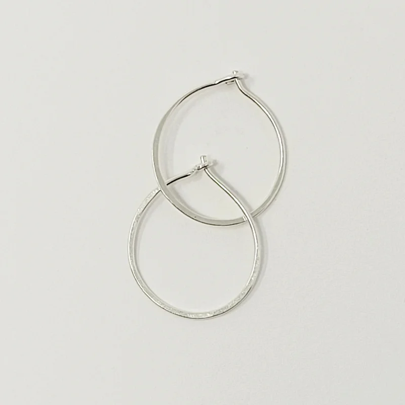 Forged Silver Hoop Earring