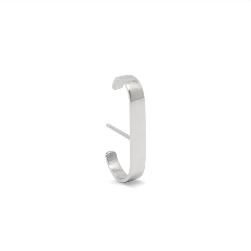 Minimalist Ear Cuff Wide Silver