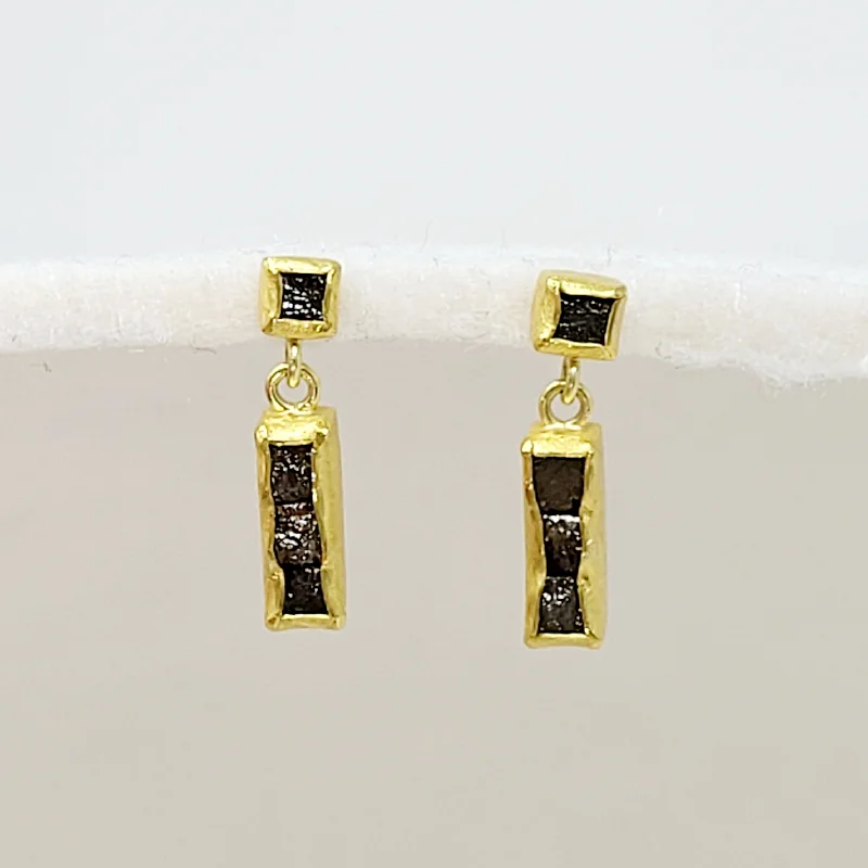 Cubed Diamond Pendant Earrings