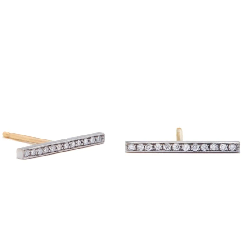 <!--ER671-->long pavé edgy bar studs