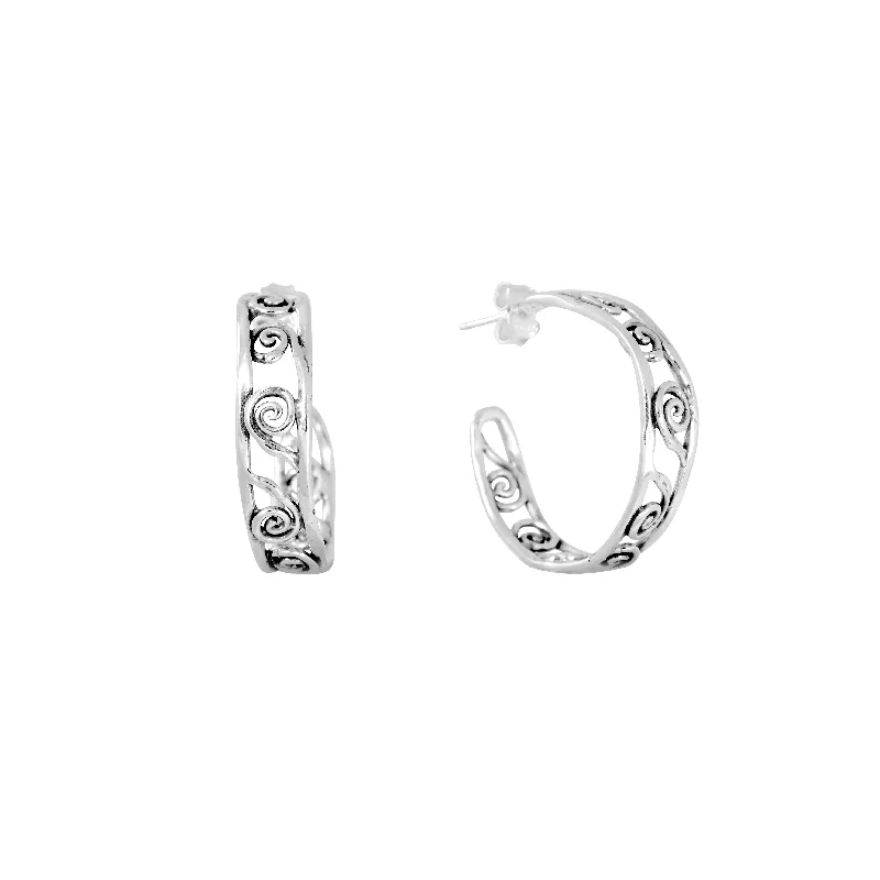 Spiral Frame Hoop Earrings