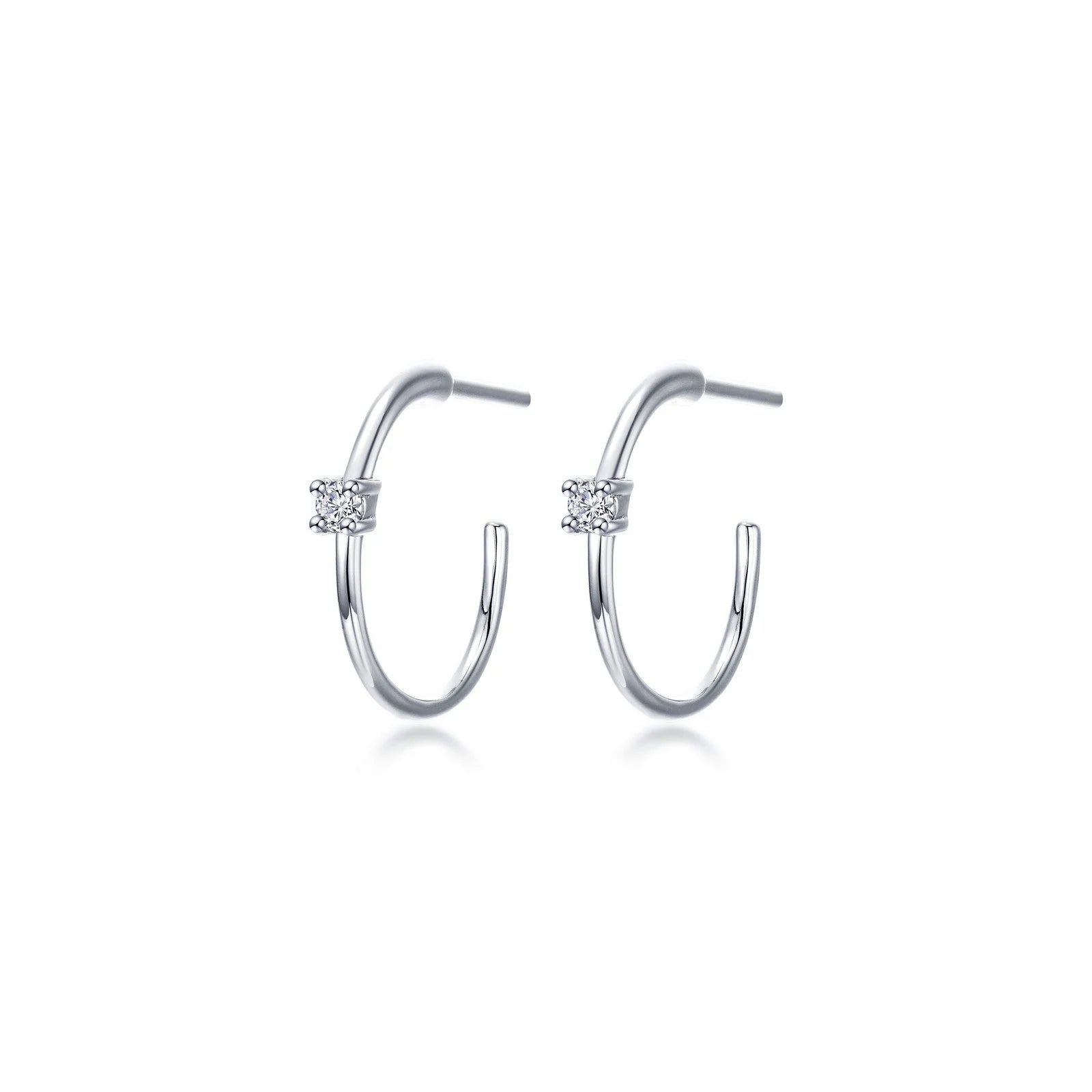 Lafonn Simulated Diamond 25mm High Polished Hoop Earrings E0629CLP00