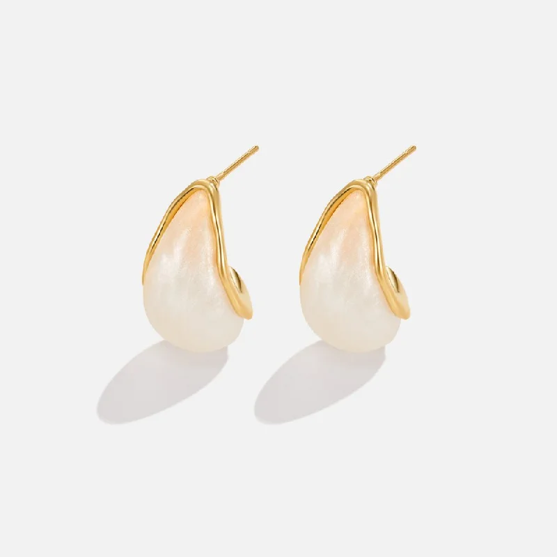 Mother Of Pearl Curved Earrings