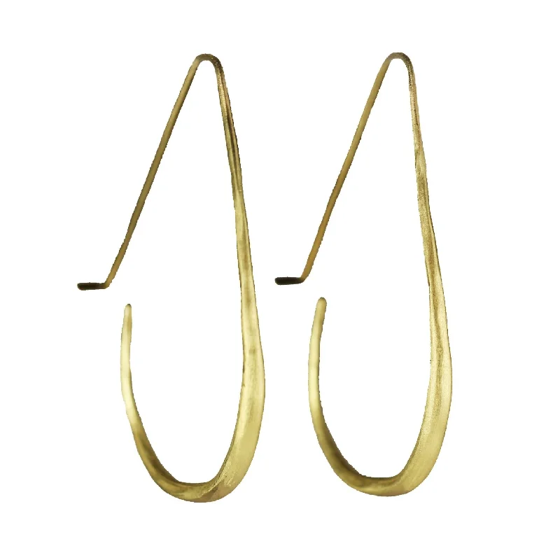 Gold Vintage Elongated Hoop Earrings