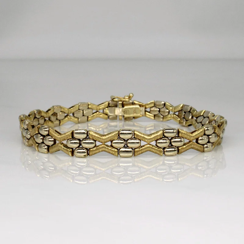 14k Two Tone Gold Bracelet | 7" |