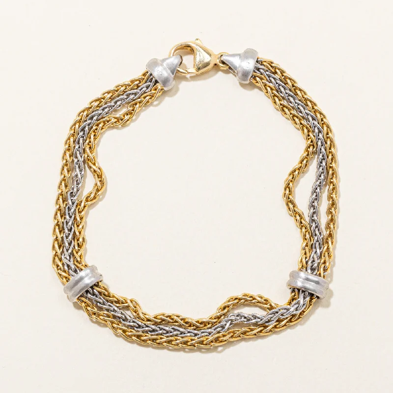 14k Two Tone Gold Bracelet | 7" |