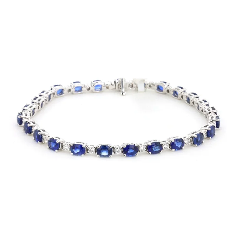 Blue Sapphire & Diamond Bracelet