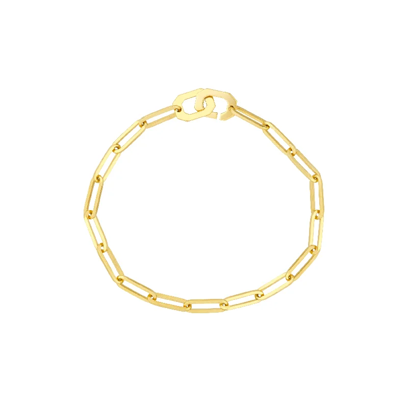 Octagon Clasp Paper Clip Bracelet