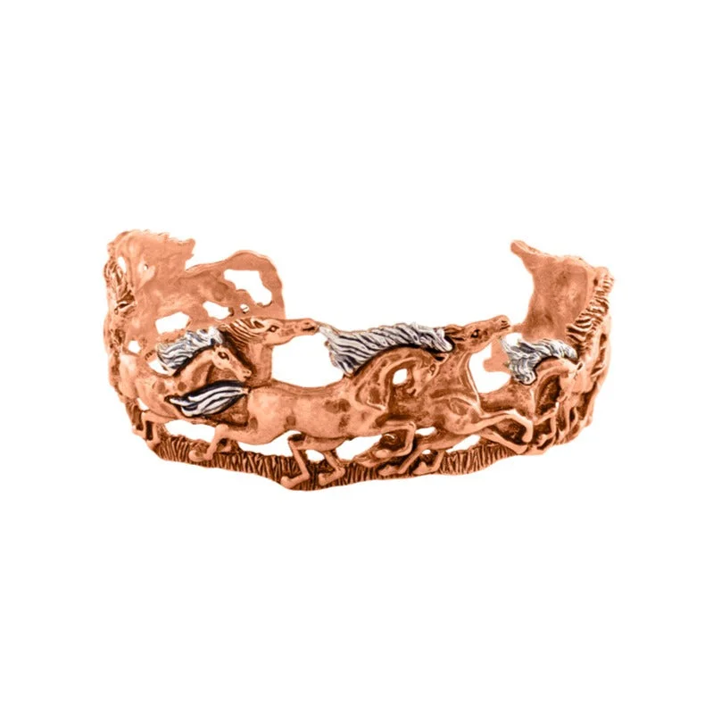 Wild & Free Cuff - Narrow in Copper with Silver Accents