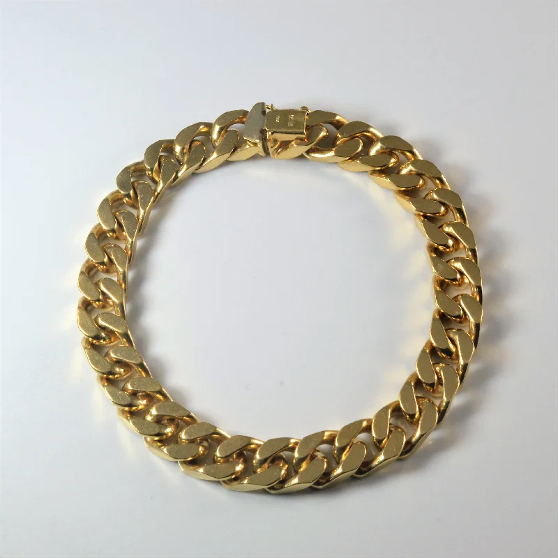 18k Yellow Gold Cuban Chain Bracelet | 9" |