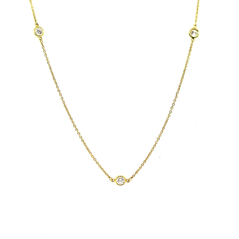 Seasonal Jewelry Sale – Upgrade Your Style Today Tiffany and Co. Elsa Peretti Diamond by the Yard 18k Yellow Gold Necklace