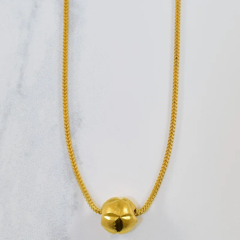 Get The Best Deals On Timeless Jewelry Pieces 21k Yellow Gold Snake Chain & Ball Pendant | 16" |