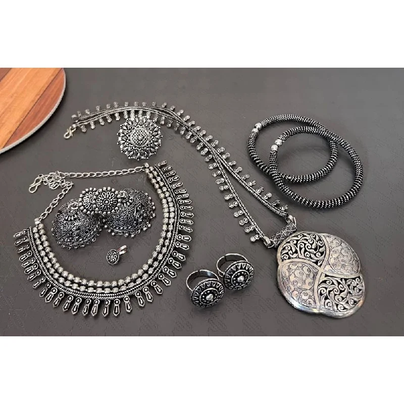 Unmissable Jewelry Sale – Shop Before It's Too Late Akruti Collection Oxidised Combo Set