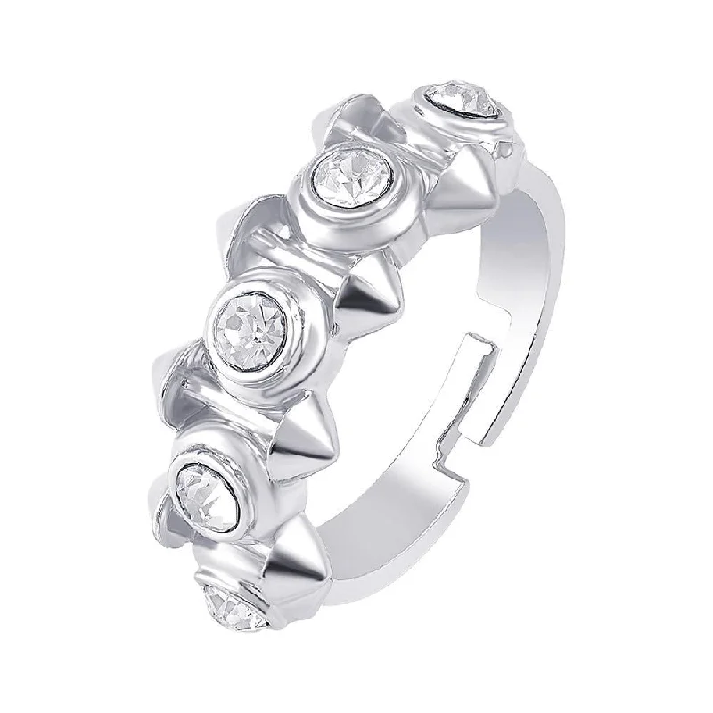 Chic And Stylish Jewelry At Exclusive Prices Bhavi Jewels Silver Plated Austrian Stone Adjustable Ring