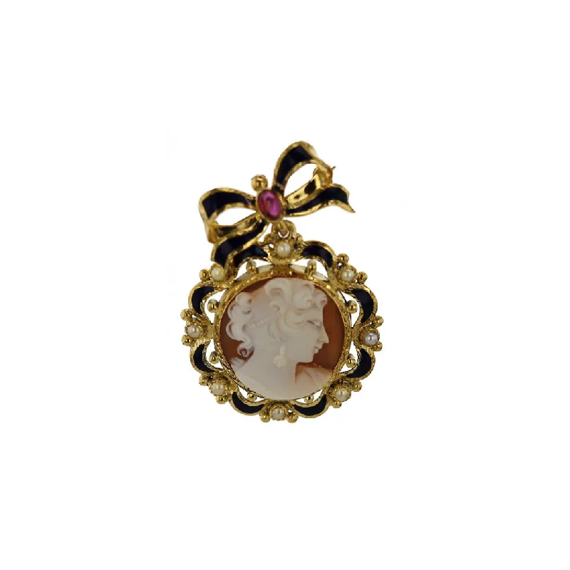 Elegant Designs, Unbeatable Discounts – Shop Jewelry Now Cameo Ribbon Brooch