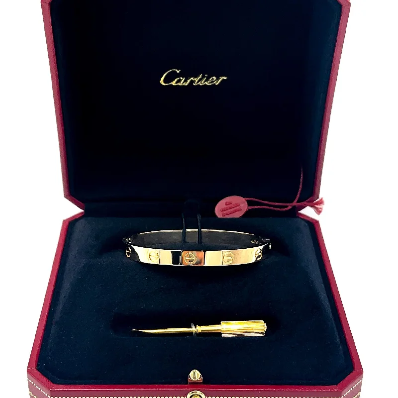 Limited-Time Jewelry Sale – Elegant Styles At Less Cartier 18kt Yellow Gold Love Bracelet Size 18 - New Locking Mechanism