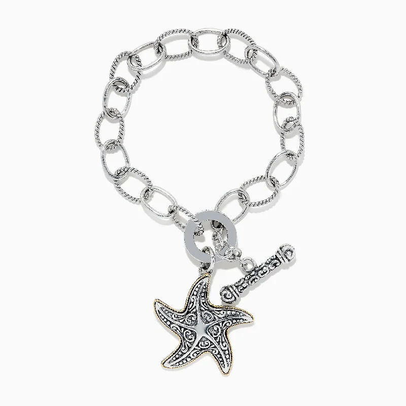 Jewelry Sale Bonanza – Grab Your Sparkle Now Seaside Sterling Silver & 18K Gold Starfish Bracelet