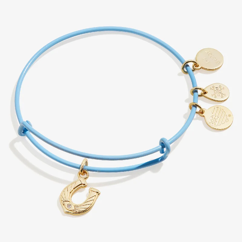 Seasonal Jewelry Clearance – Best Styles At The Lowest Prices Horseshoe Charm Bangle Bracelet, Sky Blue