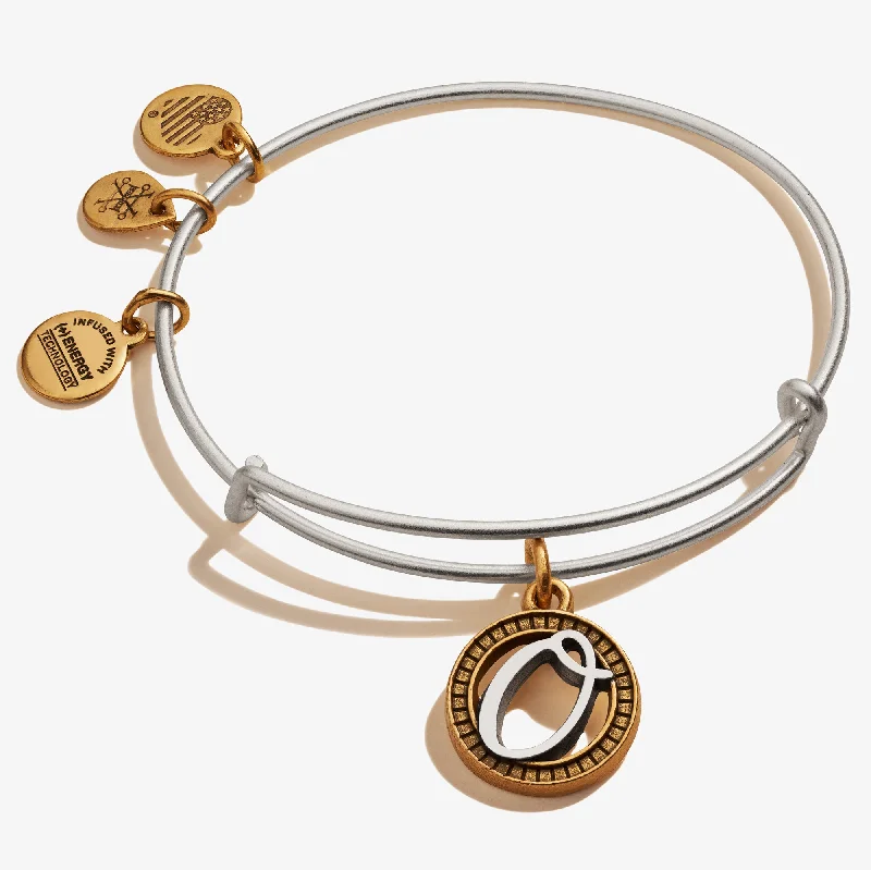 Luxury Jewelry Now At Special Promotional Rates Initial O Charm Bangle, Two-Tone