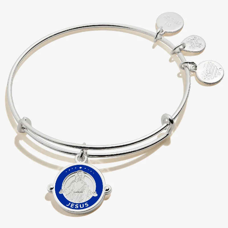 Elegant Jewelry, Exclusive Prices – Shop Now Jesus Embossed Charm Bangle