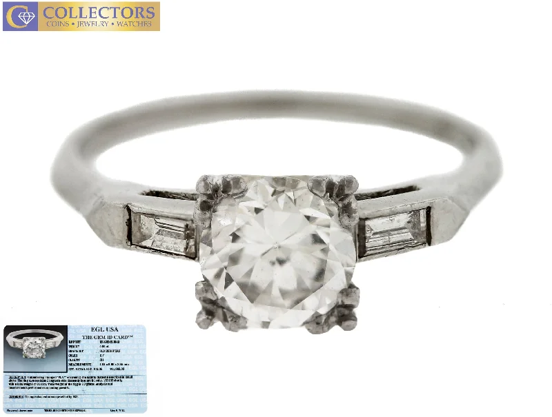 Huge Savings On Premium Jewelry Styles Lovely Ladies Estate Platinum 1.00ctw Diamond Engagement Ring EGL USA