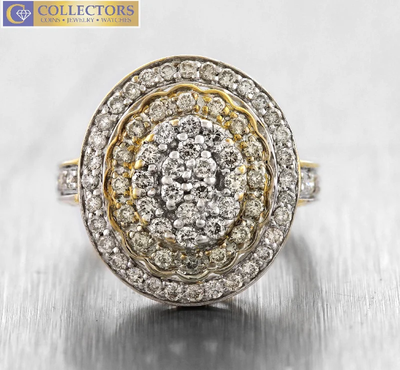 Limited-Time Jewelry Discounts – Shine Without The Splurge Ladies Vintage Estate 14K Yellow Gold 1 CTW Diamond Cocktail Ring