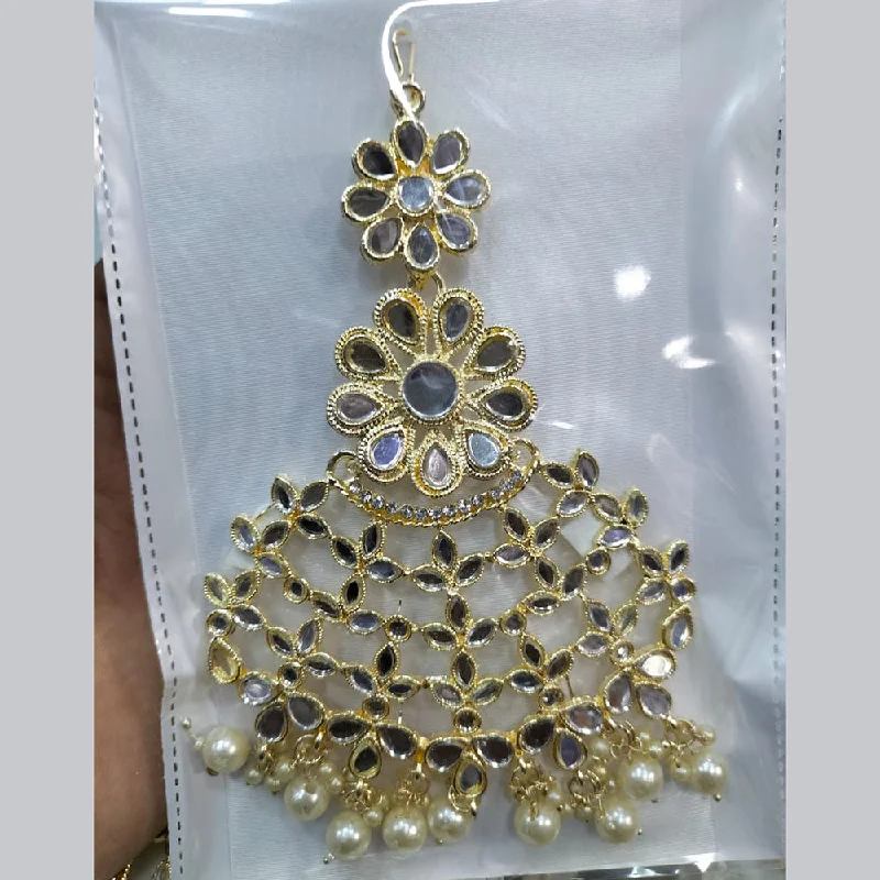 Discounted Jewelry For A Glamorous Look Manisha Jewellery Gold Plated Mirror Work Maangtikka