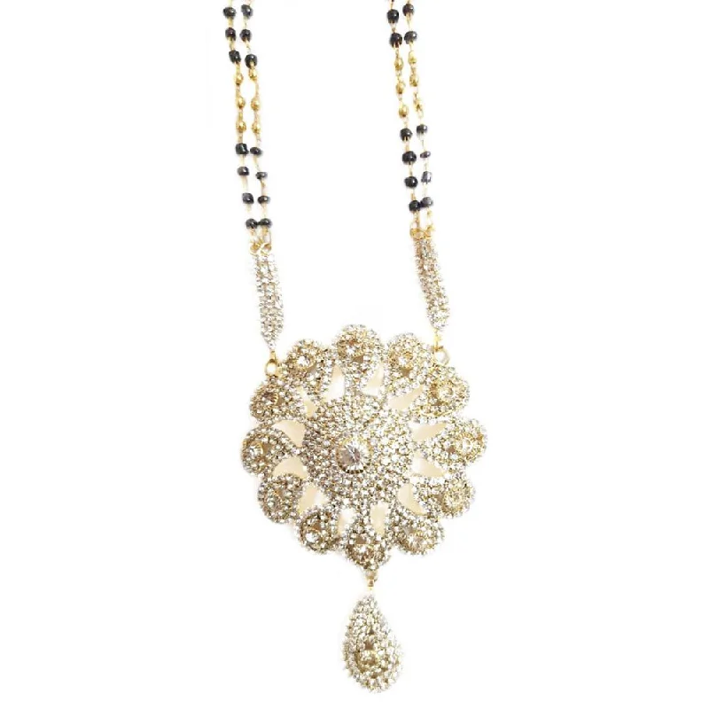 Stunning Jewelry At A Fraction Of The Price Martina Jewels Austrain Stone Black beads  Pack Of 6 Mangalsutra - MS - 120