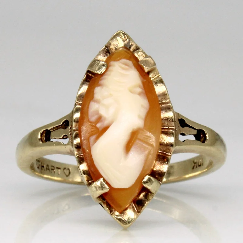 Premium Diamond Jewelry For Unforgettable Moments Seashell Cameo Cocktail Ring | 1.40ct | SZ 6 |