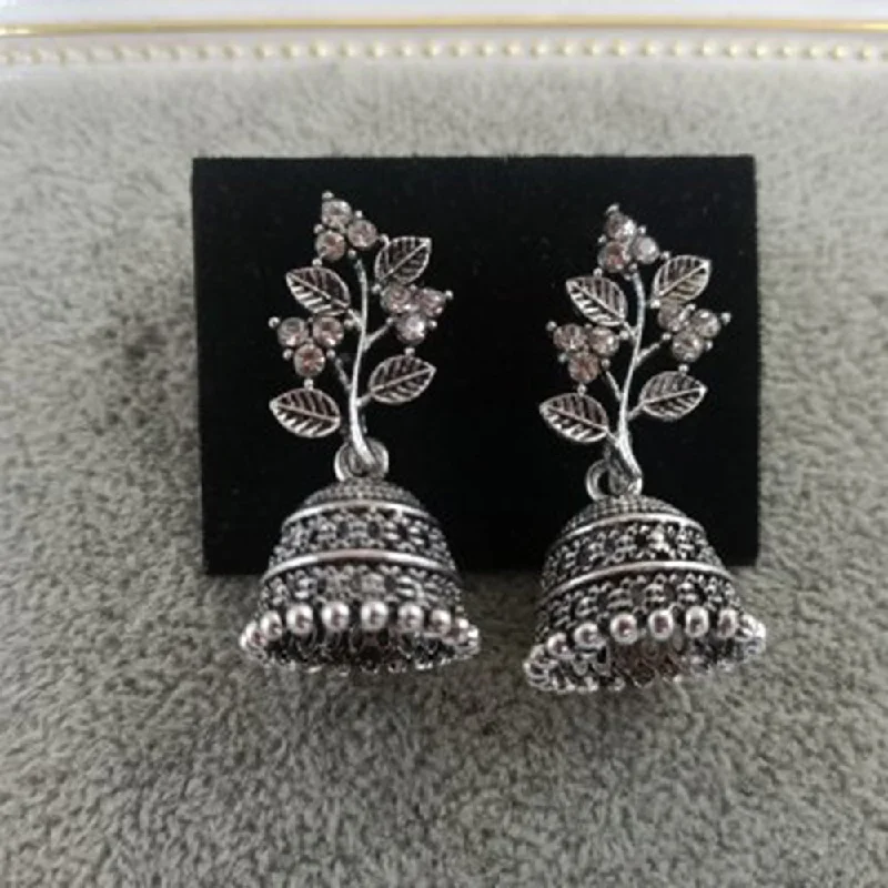 Discounted Luxury Jewelry – Shine Without The Splurge Tahura Oxidised Plated Jhumki Earrings