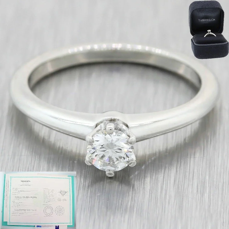 Flash Deals On Fine Jewelry – Shop Before It's Gone Tiffany & Co. Setting Platinum .30ctw Diamond Engagement Ring Box Papers