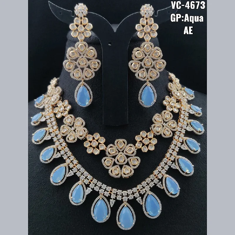 Sparkle More For Less – Jewelry Sale Happening Now Vivah Creations Gold  Plated AD Necklace Set