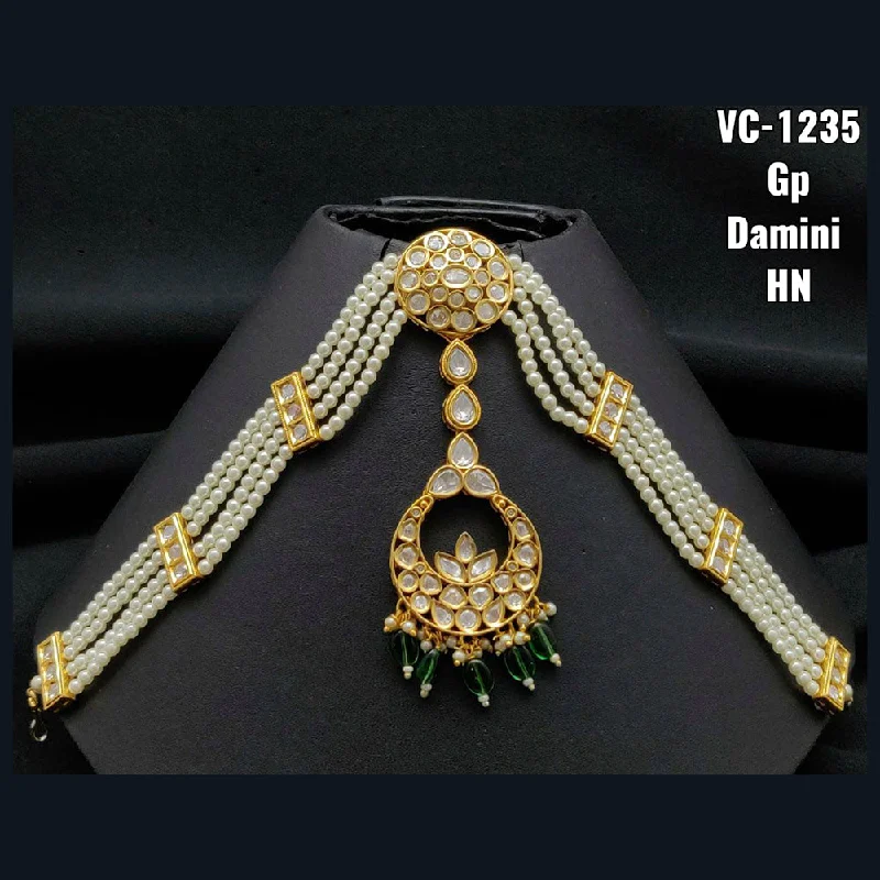 Affordable Glamour – Premium Jewelry At Special Prices Vivah Creations Gold Plated Kundan & Beads Damini Maangtikka